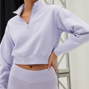 Aritzia TNA Airy Fleece Perfect 1/4 Zip Sweatshirt